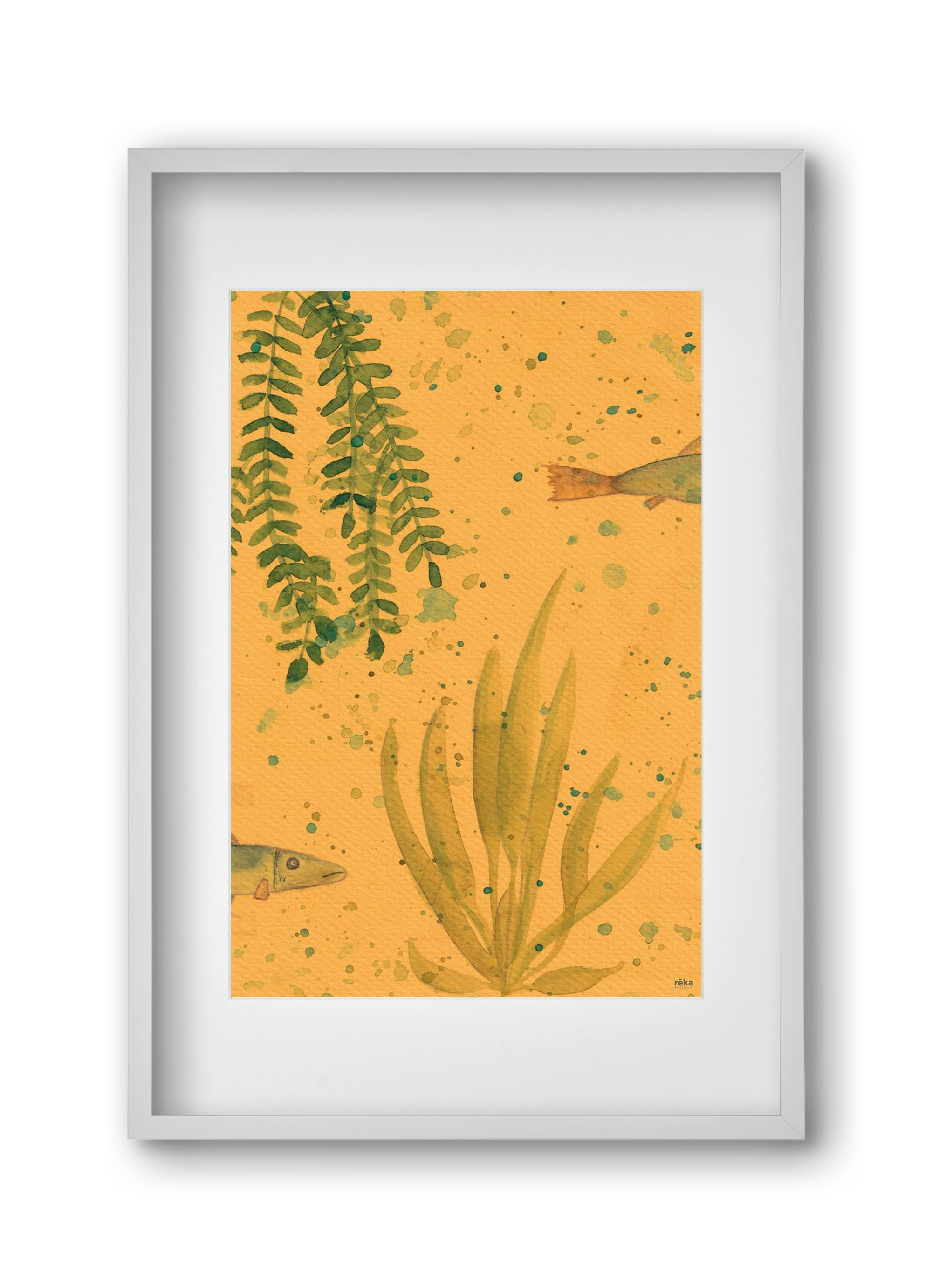 long fish, 30x45 cm (20x30 cm), Fehér keret, paszpartuval