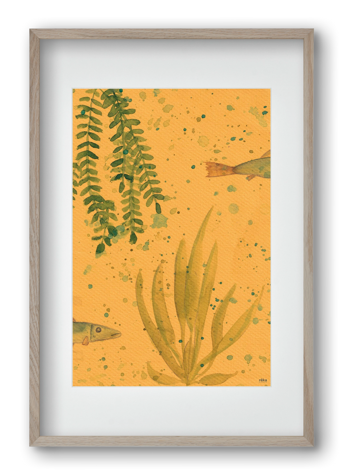 long fish, 40x60 cm (30x45 cm), Tölgy keret, paszpartuval