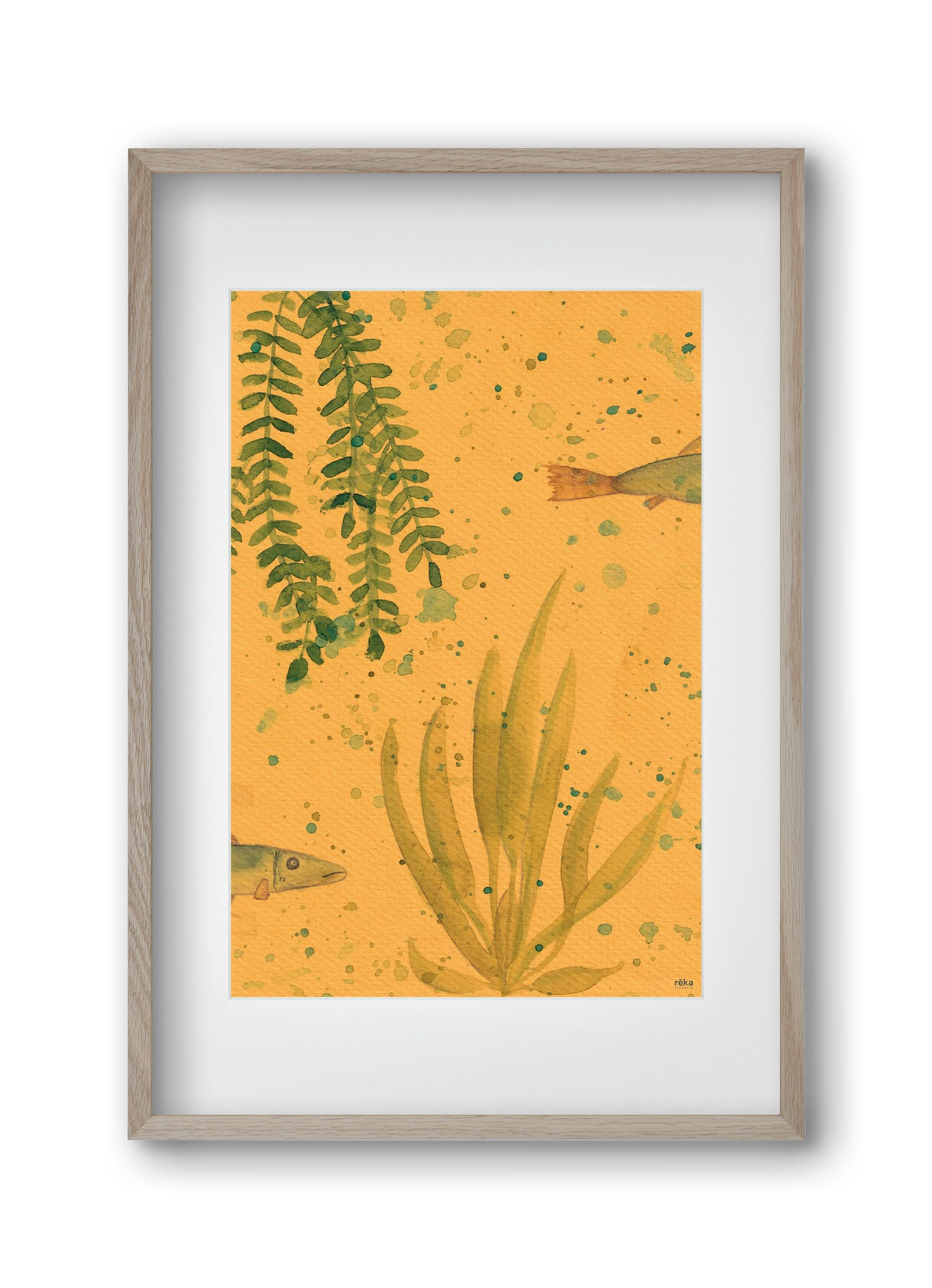 long fish, 30x45 cm (20x30 cm), Tölgy keret, paszpartuval