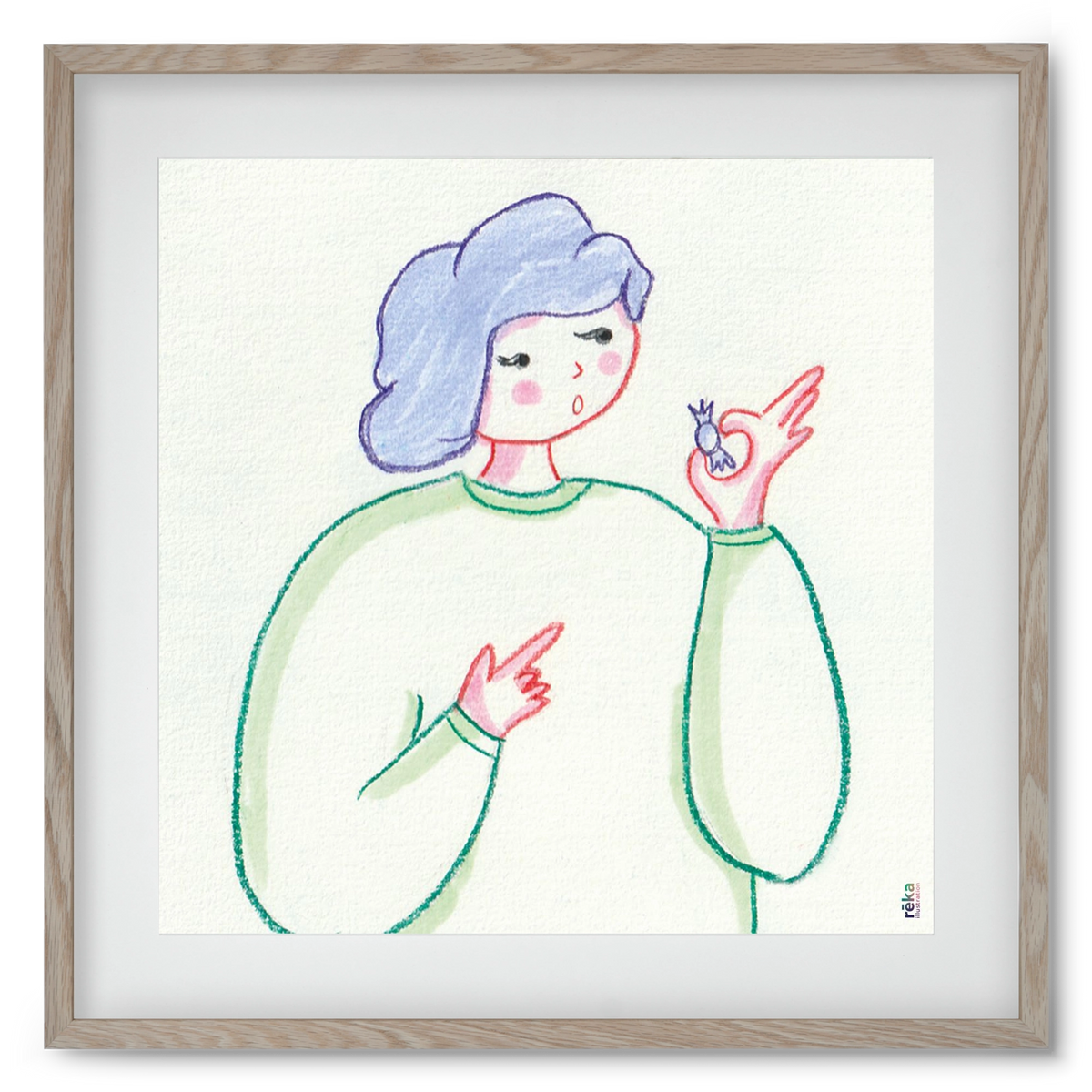 candy, 50x50 cm (40x40 cm), Tölgy keret, paszpartuval