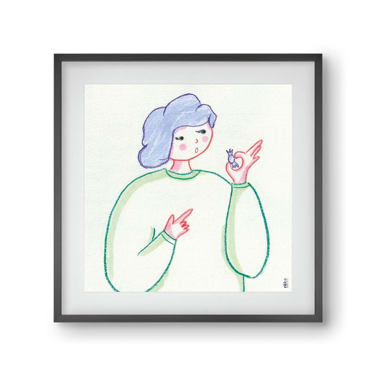 candy, 30x30 cm (20x20 cm), Fekete keret, paszpartuval