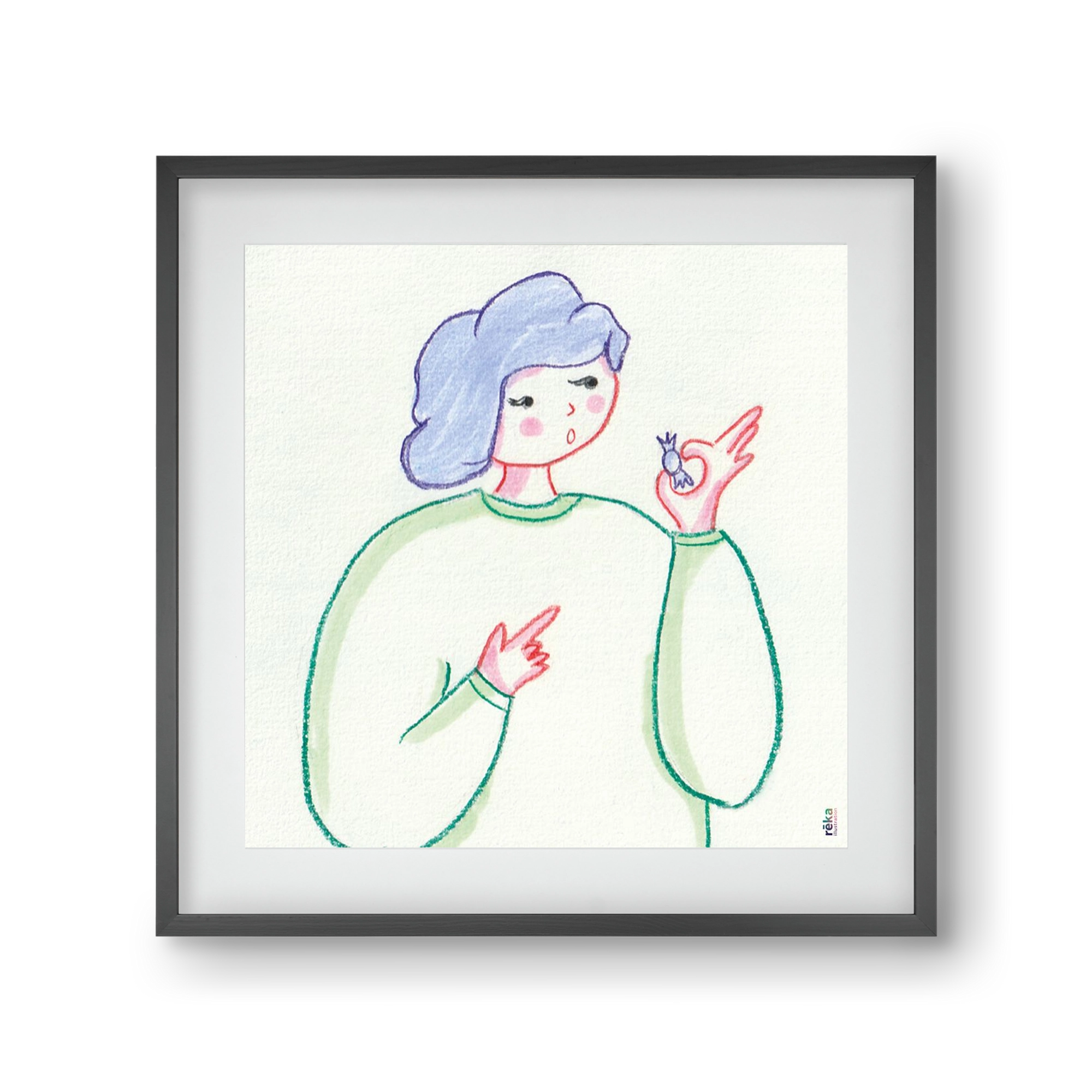 candy, 30x30 cm (20x20 cm), Fekete keret, paszpartuval