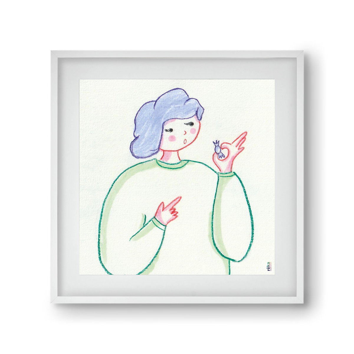 candy, 30x30 cm (20x20 cm), Fehér keret, paszpartuval