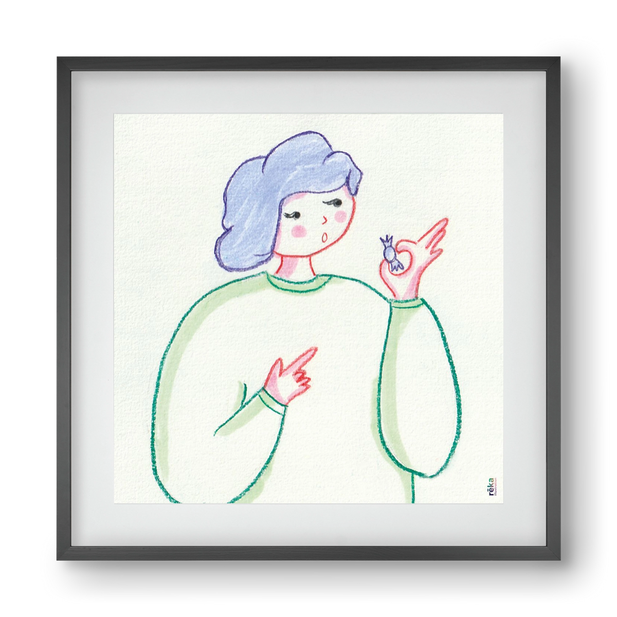 candy, 40x40 cm (30x30 cm), Fekete keret, paszpartuval