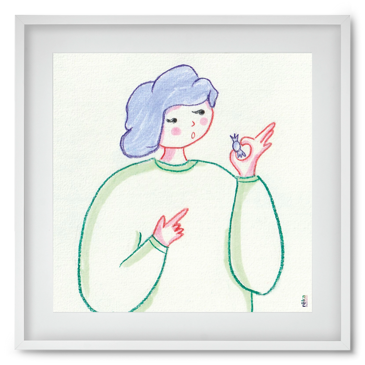 candy, 50x50 cm (40x40 cm), Fehér keret, paszpartuval