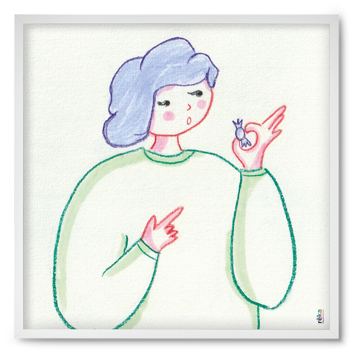 candy, 50x50 cm (50x50 cm), Fehér keret