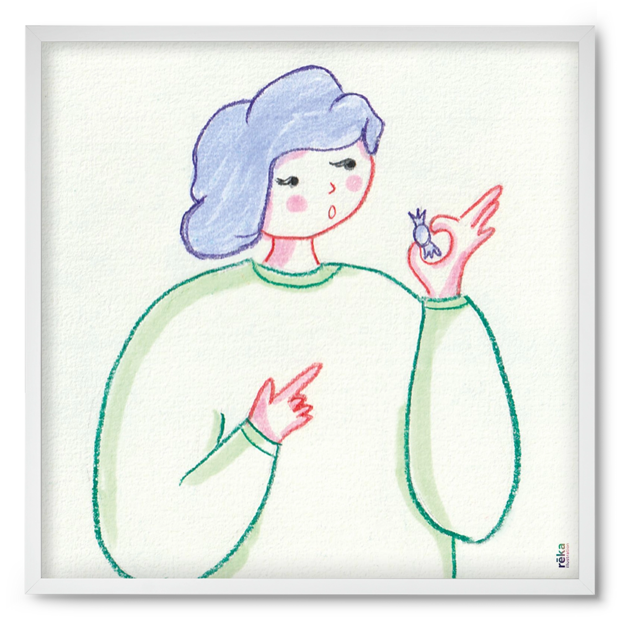 candy, 50x50 cm (50x50 cm), Fehér keret