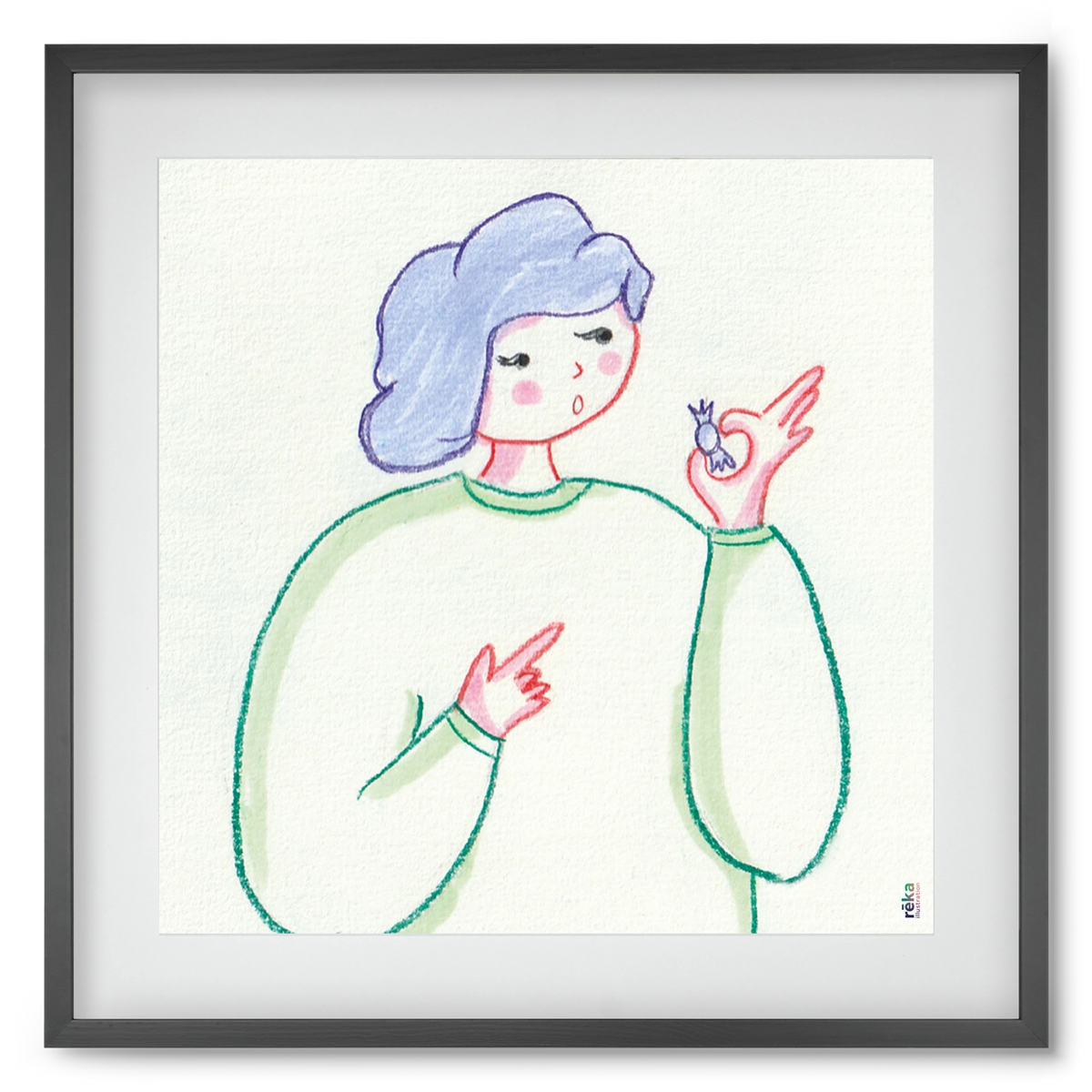 candy, 50x50 cm (40x40 cm), Fekete keret, paszpartuval