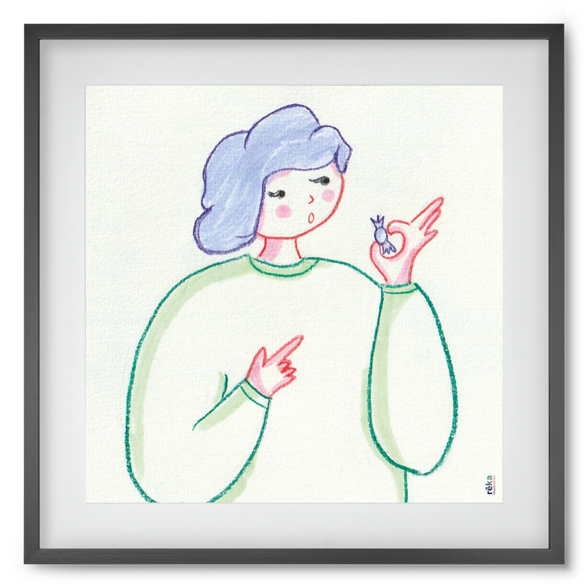 candy, 50x50 cm (40x40 cm), Fekete keret, paszpartuval