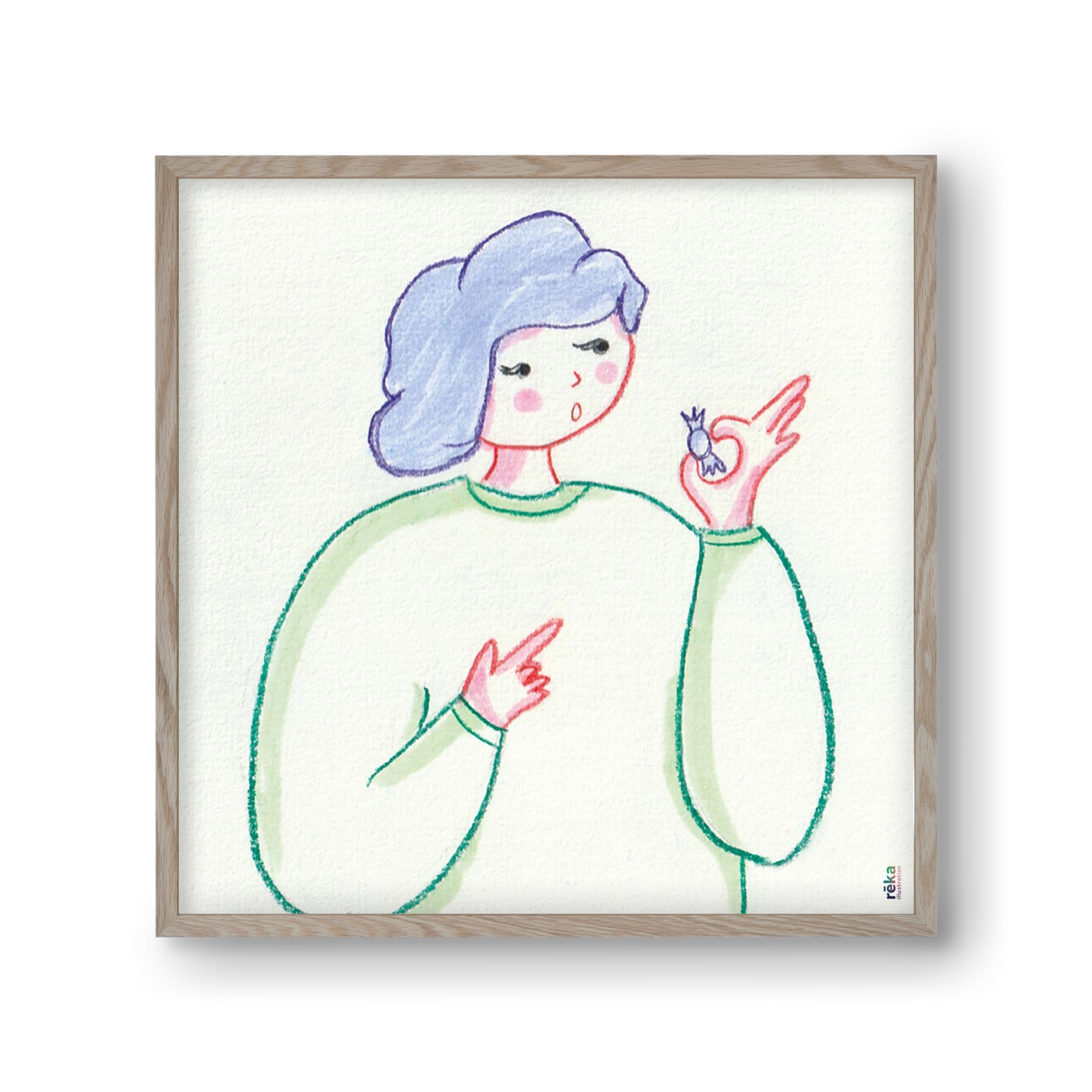 candy, 30x30 cm (30x30 cm), Tölgy keret