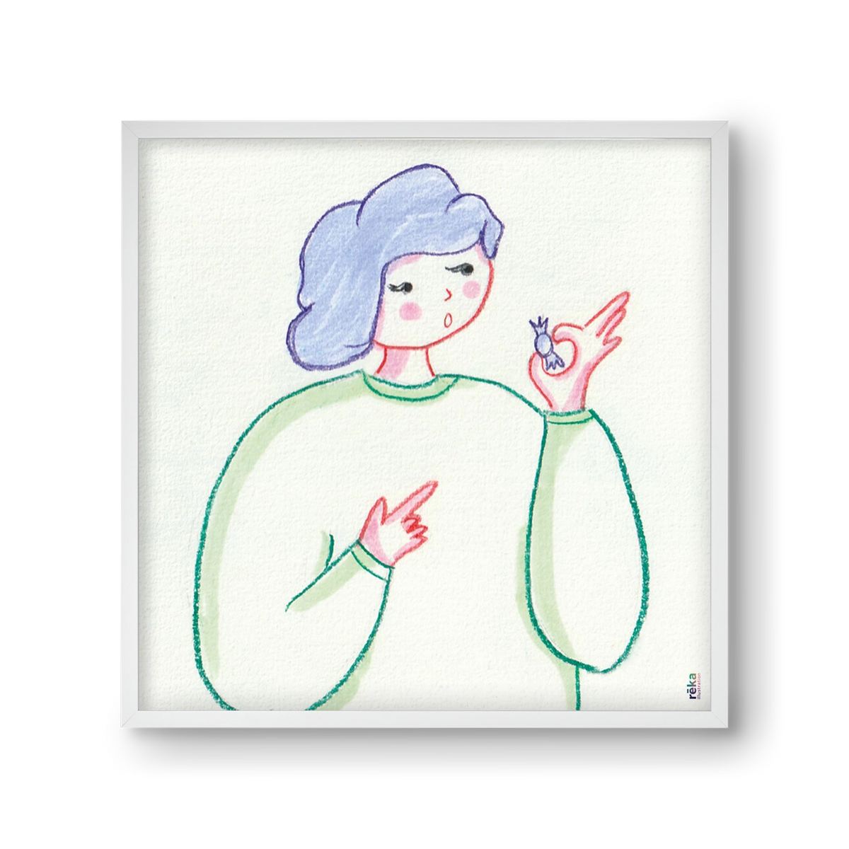 candy, 30x30 cm (30x30 cm), Fehér keret