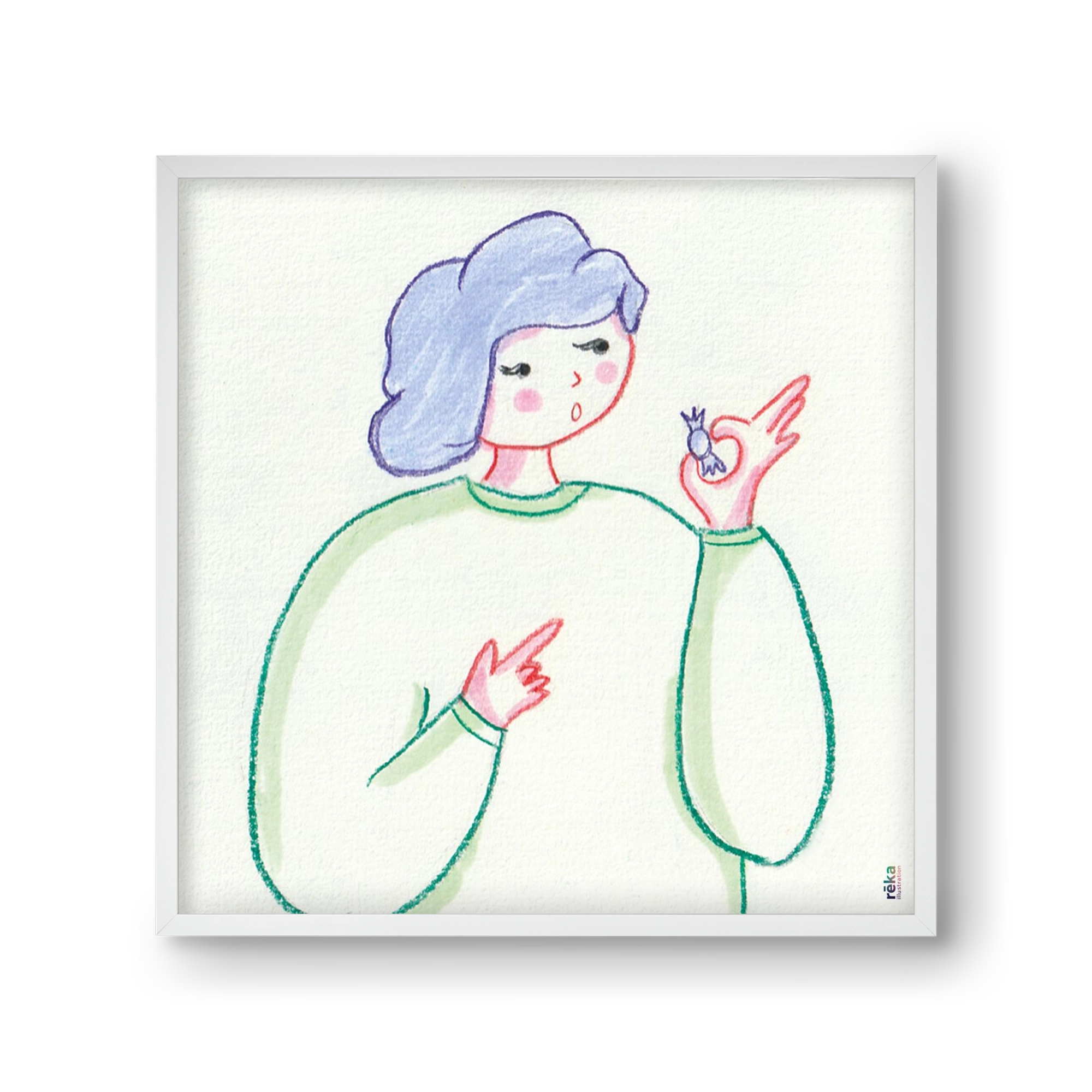 candy, 30x30 cm (30x30 cm), Fehér keret