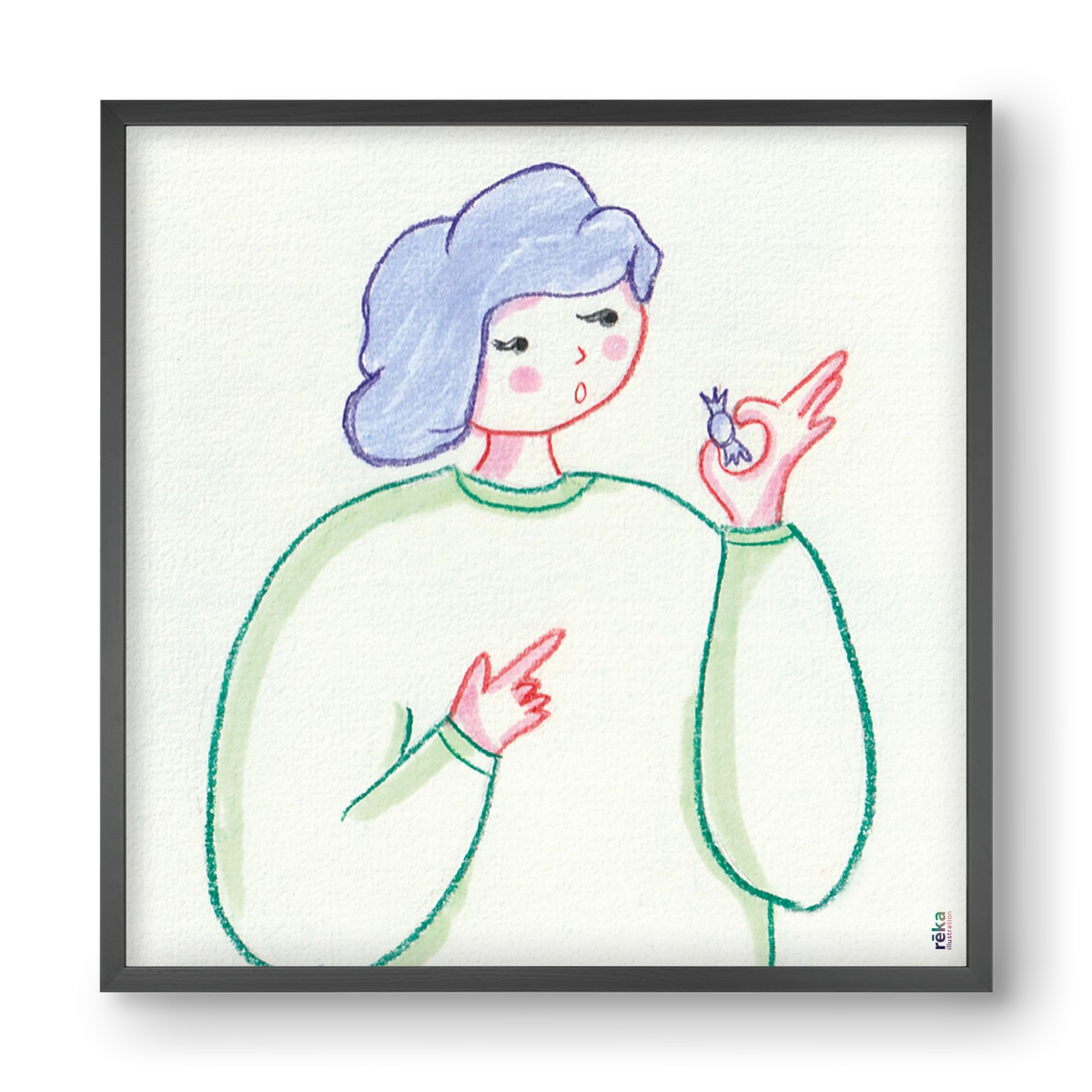 candy, 40x40 cm (40x40 cm), Fekete keret