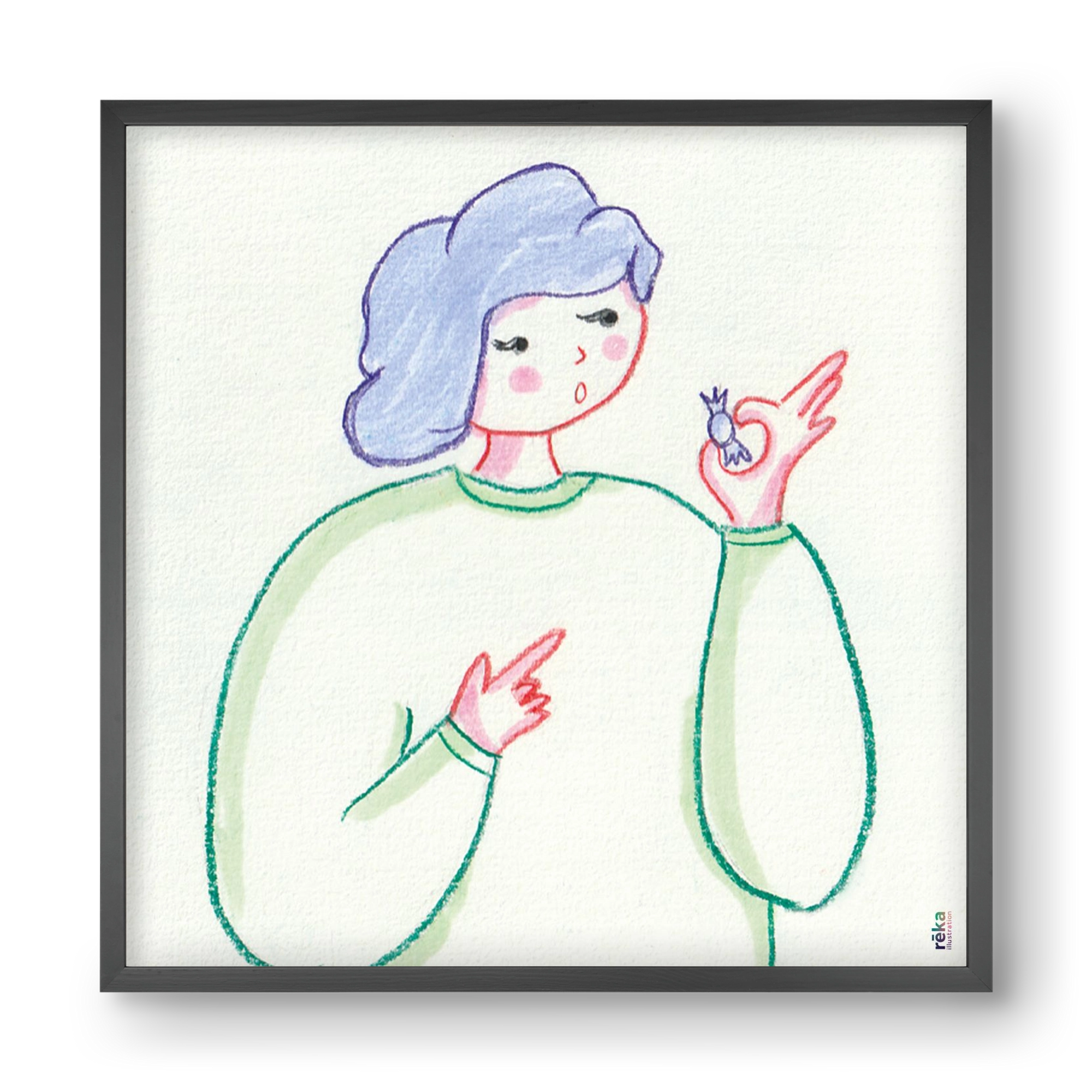 candy, 40x40 cm (40x40 cm), Fekete keret