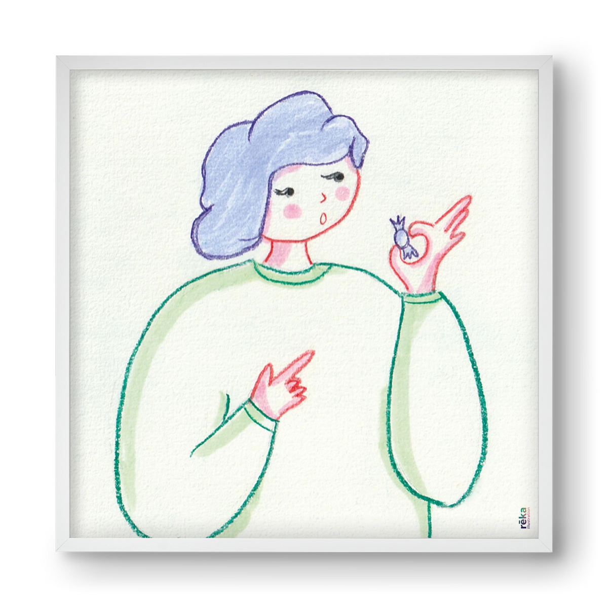 candy, 40x40 cm (40x40 cm), Fehér keret