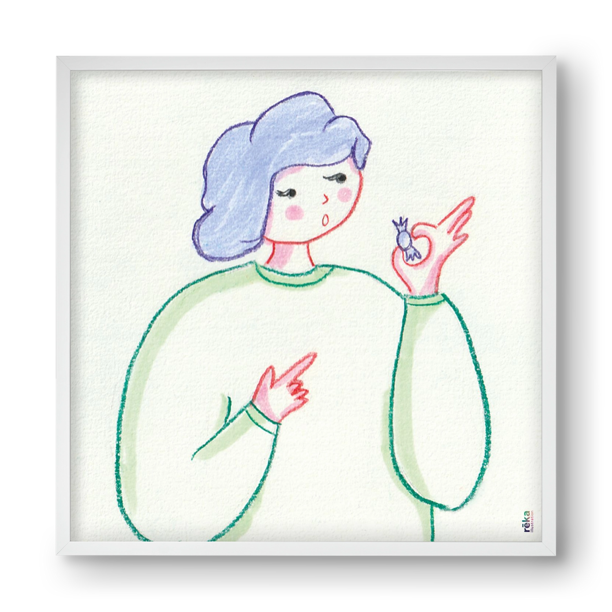 candy, 40x40 cm (40x40 cm), Fehér keret