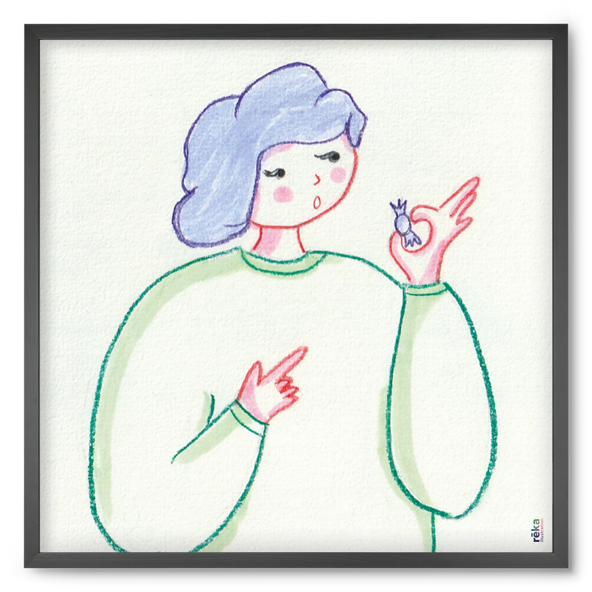 candy, 50x50 cm (50x50 cm), Fekete keret