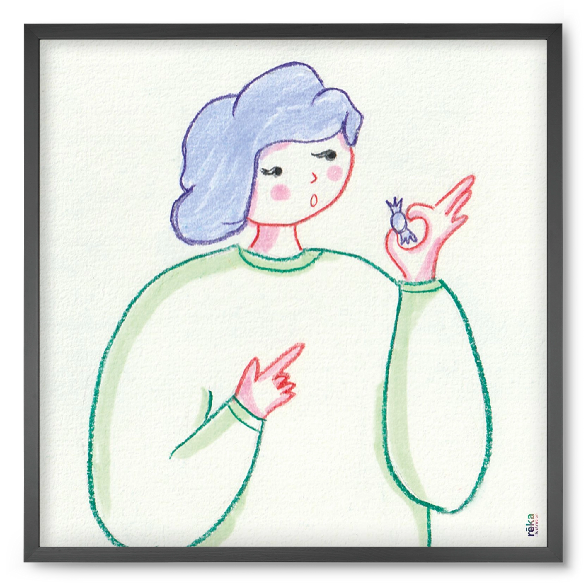 candy, 50x50 cm (50x50 cm), Fekete keret