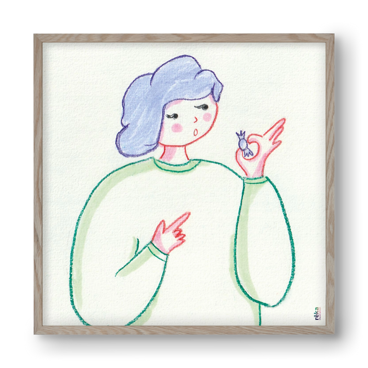 candy, 40x40 cm (40x40 cm), Tölgy keret