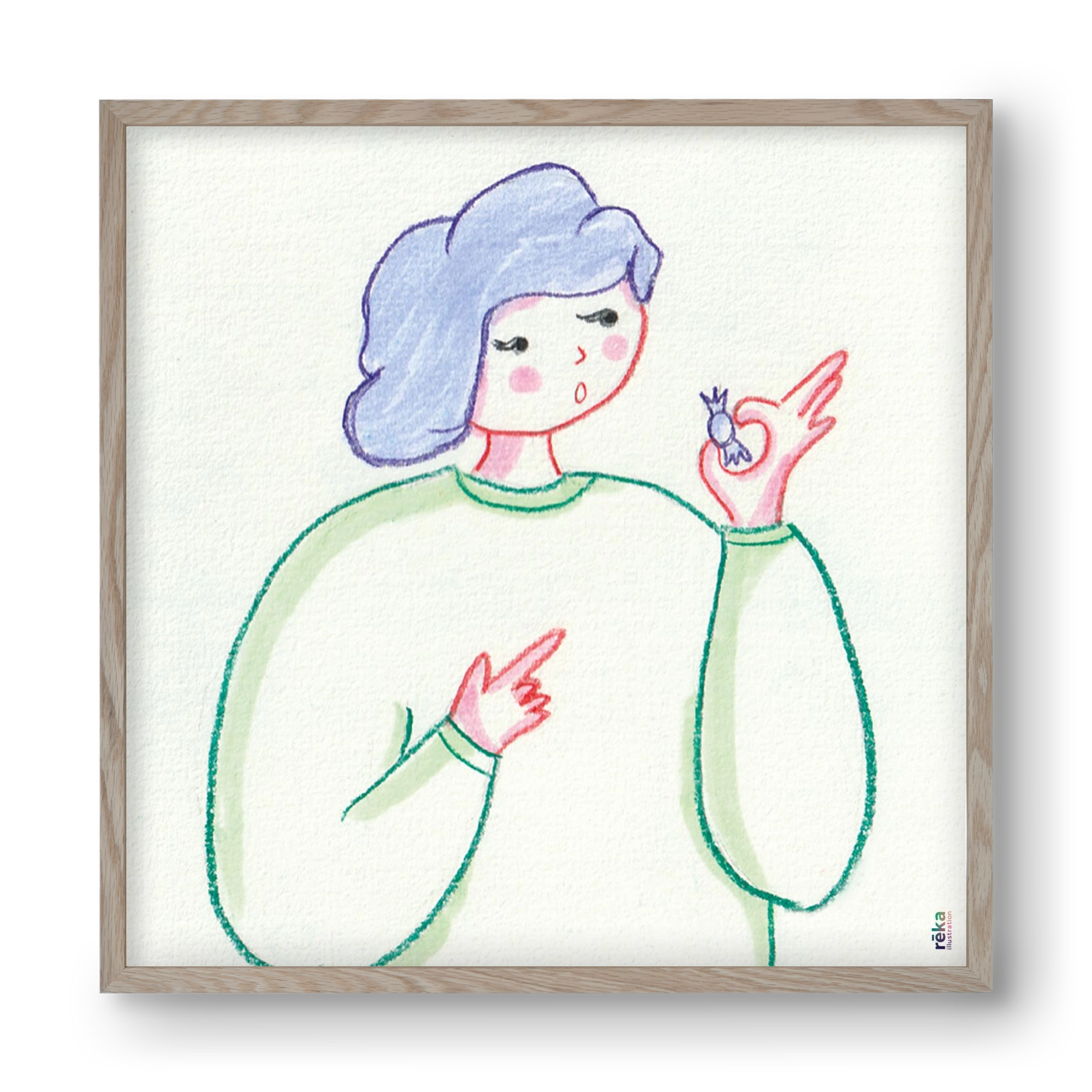 candy, 40x40 cm (40x40 cm), Tölgy keret