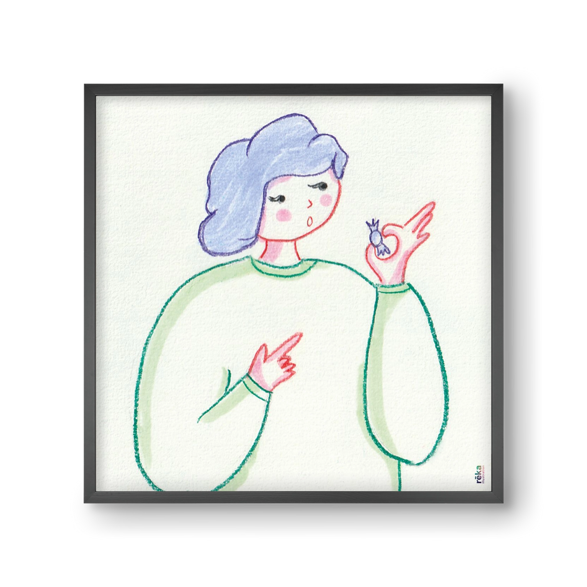 candy, 30x30 cm (30x30 cm), Fekete keret