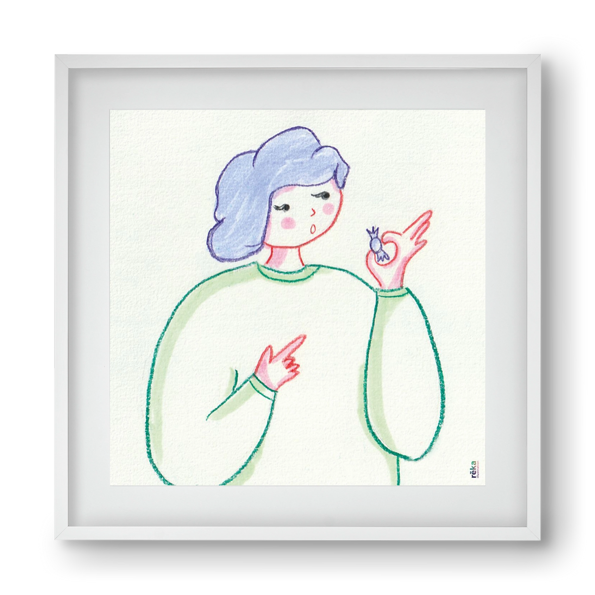 candy, 40x40 cm (30x30 cm), Fehér keret, paszpartuval