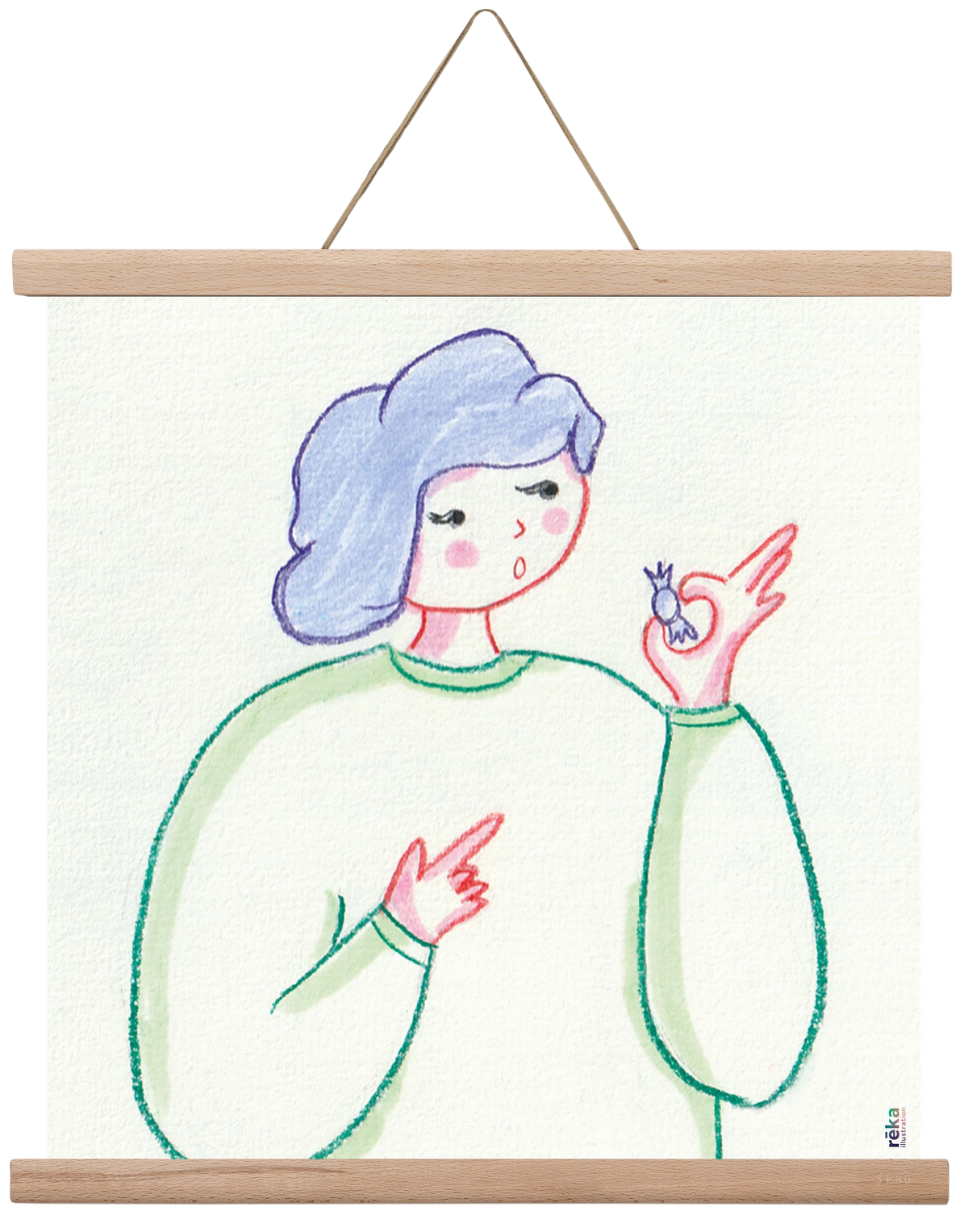 candy, 40x40 cm (40x40 cm), Tölgy akasztó