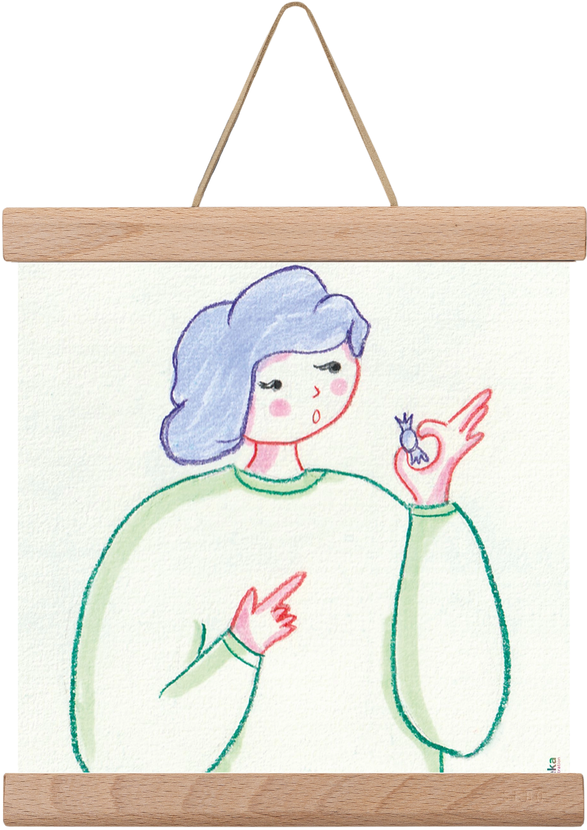 candy, 20x20 cm (20x20 cm), Tölgy akasztó