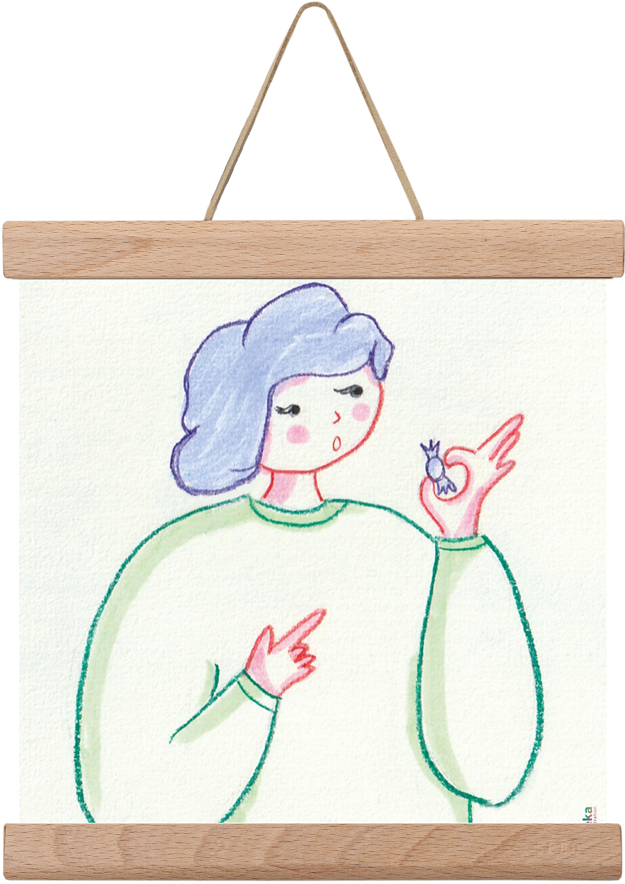 candy, 20x20 cm (20x20 cm), Tölgy akasztó