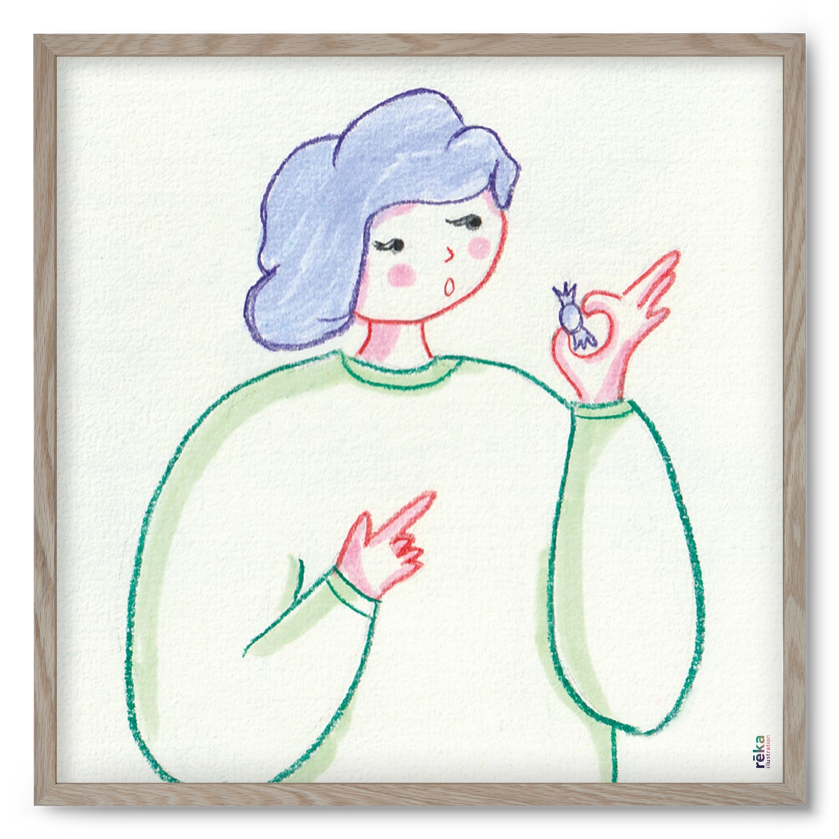 candy, 50x50 cm (50x50 cm), Tölgy keret