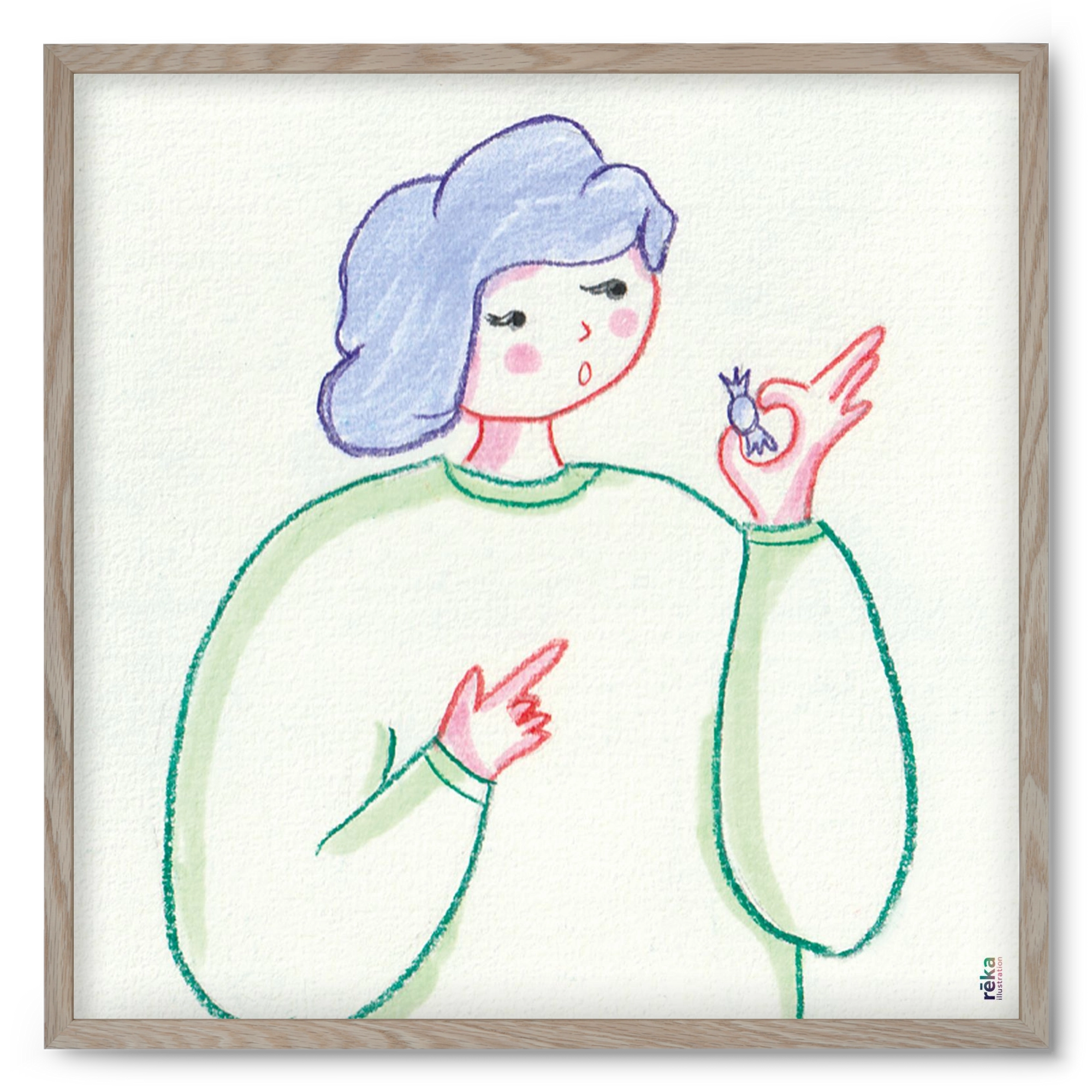 candy, 50x50 cm (50x50 cm), Tölgy keret