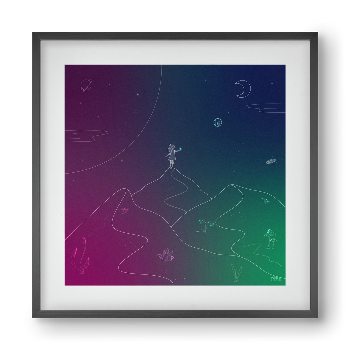 hello!, 40x40 cm (30x30 cm), Fekete keret, paszpartuval