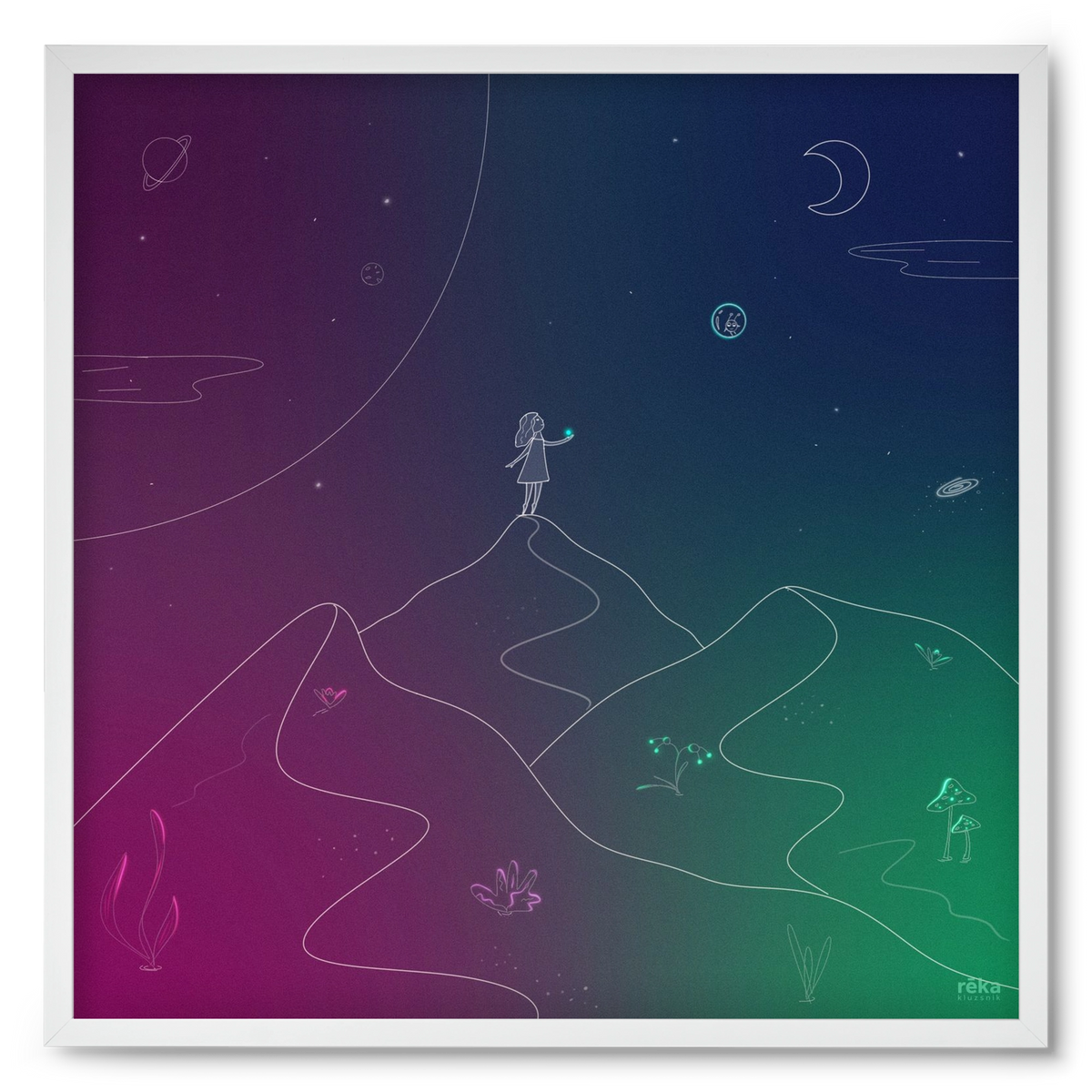 hello!, 50x50 cm (50x50 cm), Fehér keret