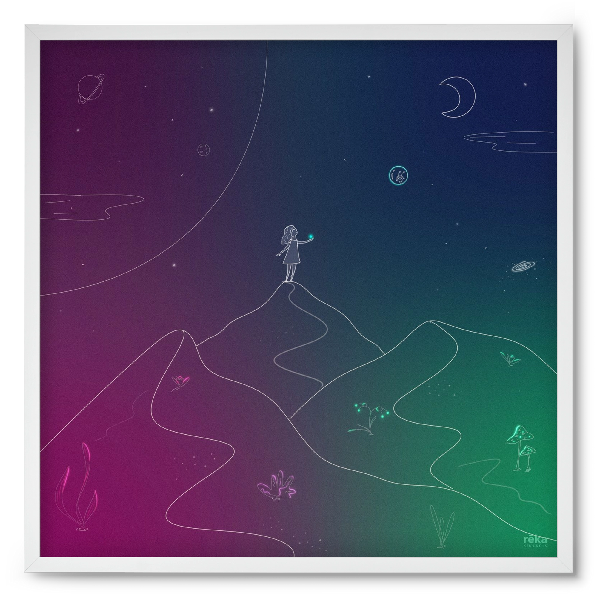 hello!, 50x50 cm (50x50 cm), Fehér keret