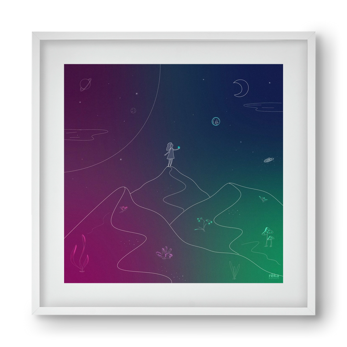 hello!, 40x40 cm (30x30 cm), Fehér keret, paszpartuval