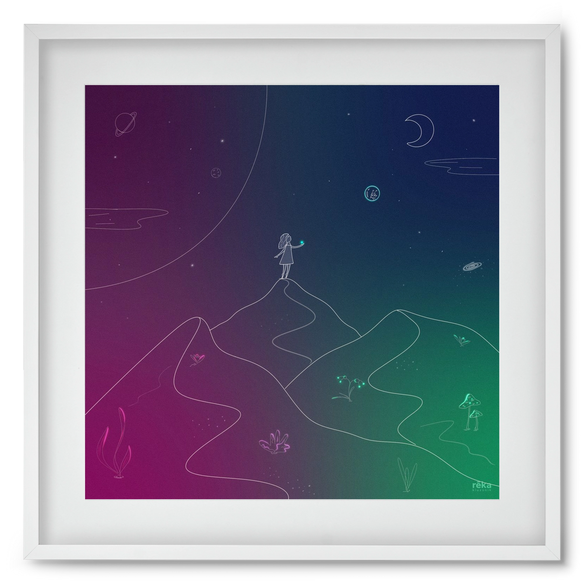 hello!, 50x50 cm (40x40 cm), Fehér keret, paszpartuval