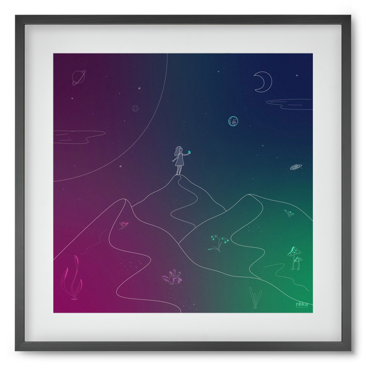 hello!, 50x50 cm (40x40 cm), Fekete keret, paszpartuval