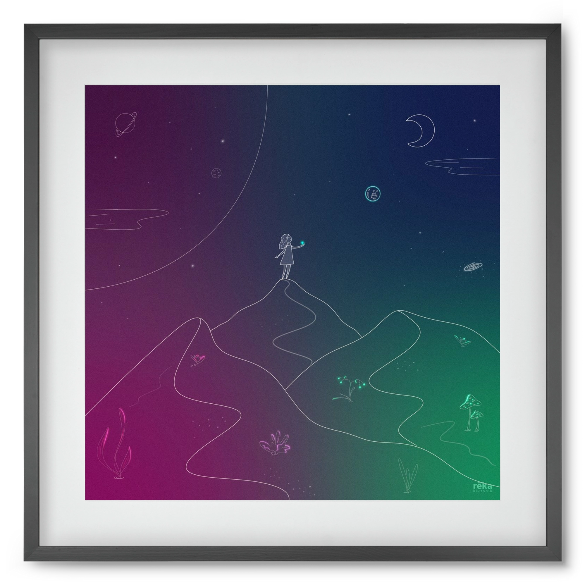 hello!, 50x50 cm (40x40 cm), Fekete keret, paszpartuval