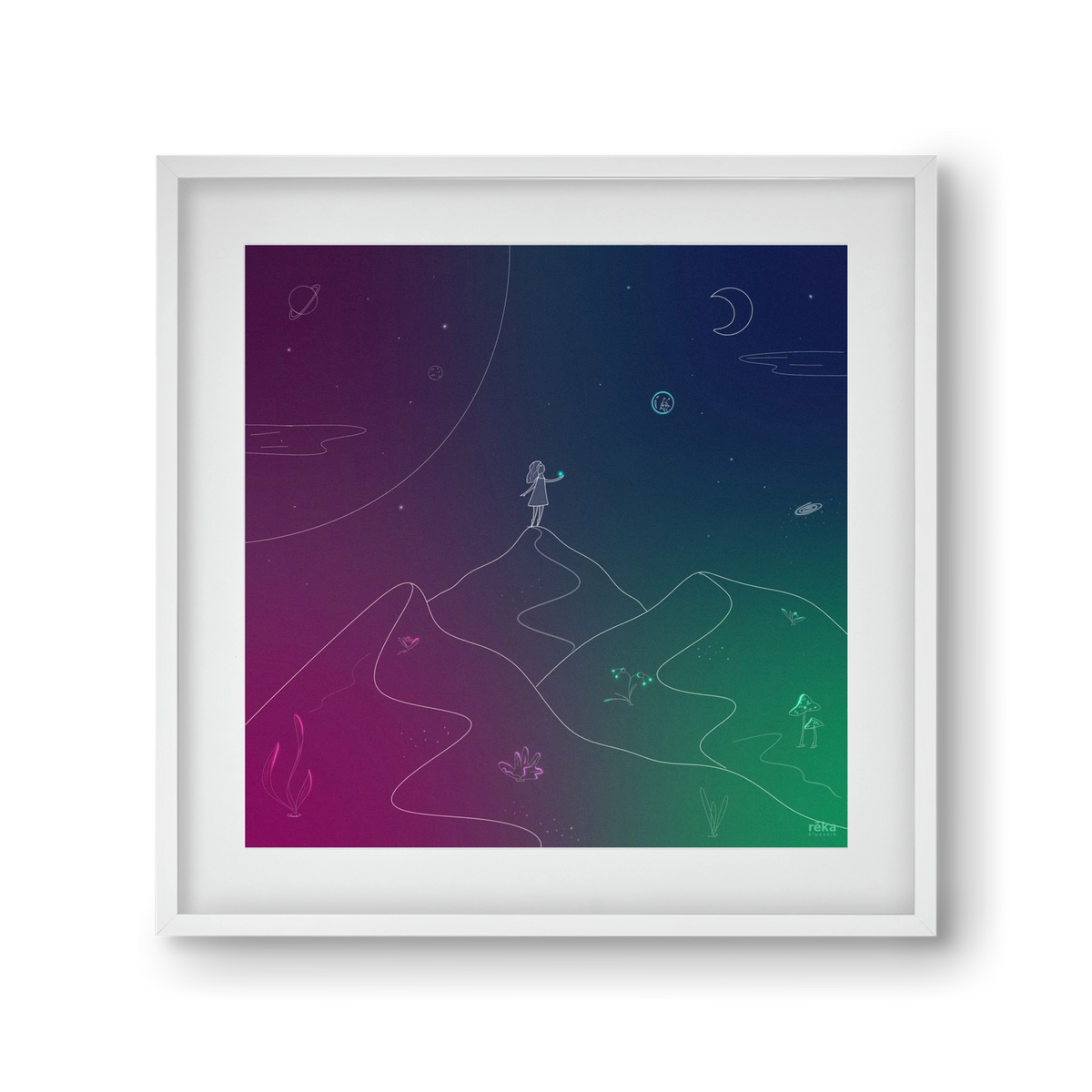 hello!, 30x30 cm (20x20 cm), Fehér keret, paszpartuval