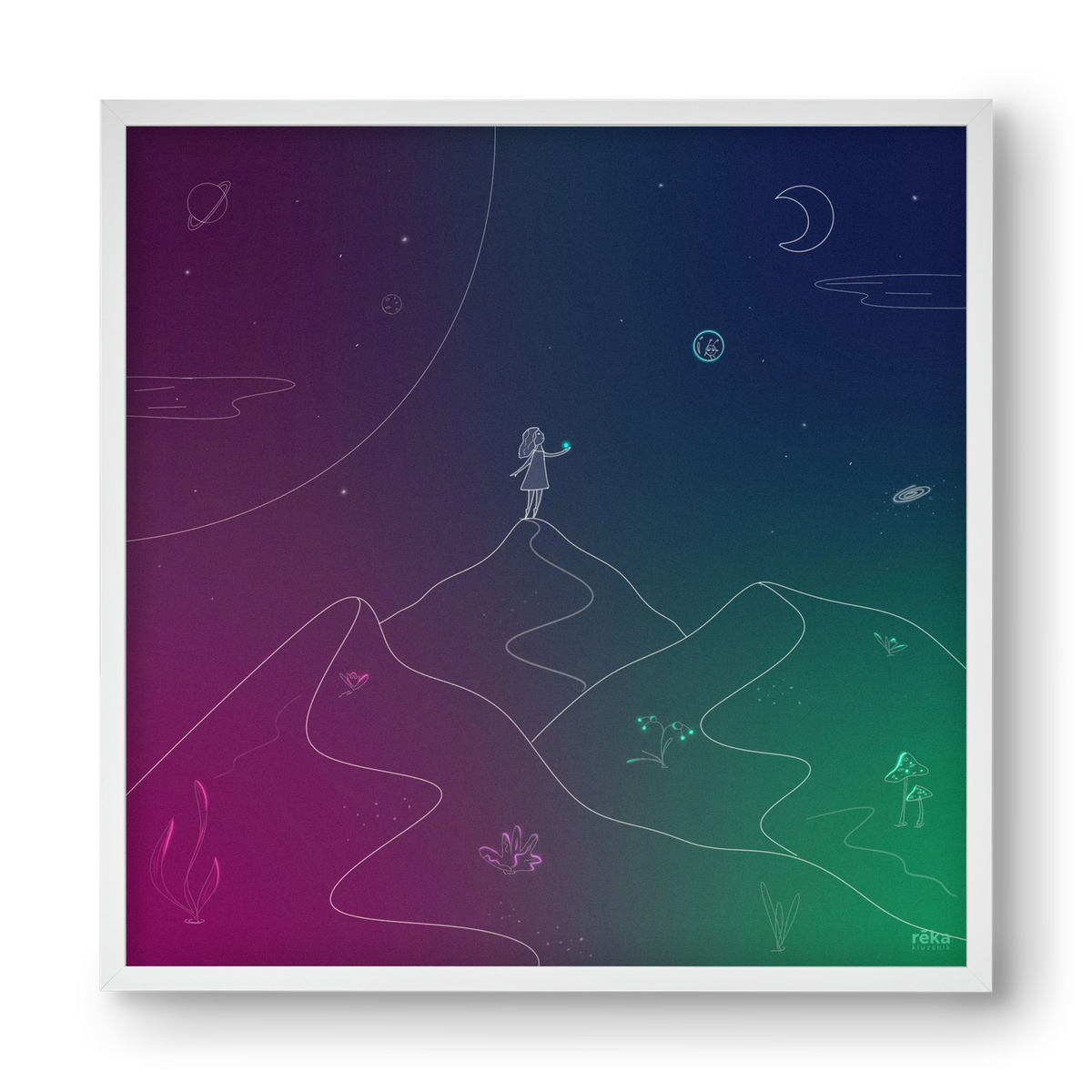 hello!, 40x40 cm (40x40 cm), Fehér keret