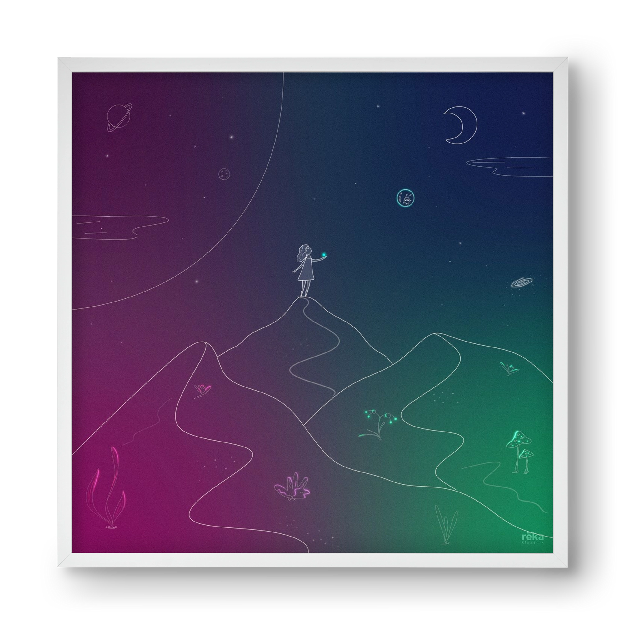 hello!, 40x40 cm (40x40 cm), Fehér keret