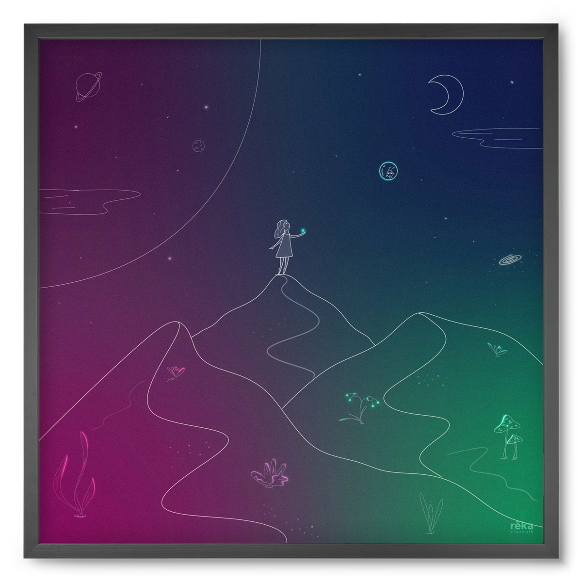 hello!, 50x50 cm (50x50 cm), Fekete keret