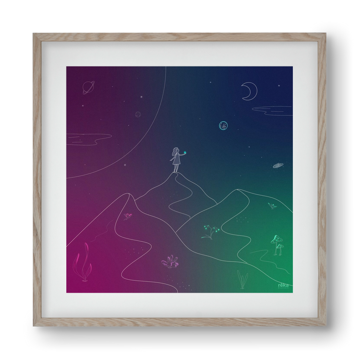 hello!, 40x40 cm (30x30 cm), Tölgy keret, paszpartuval