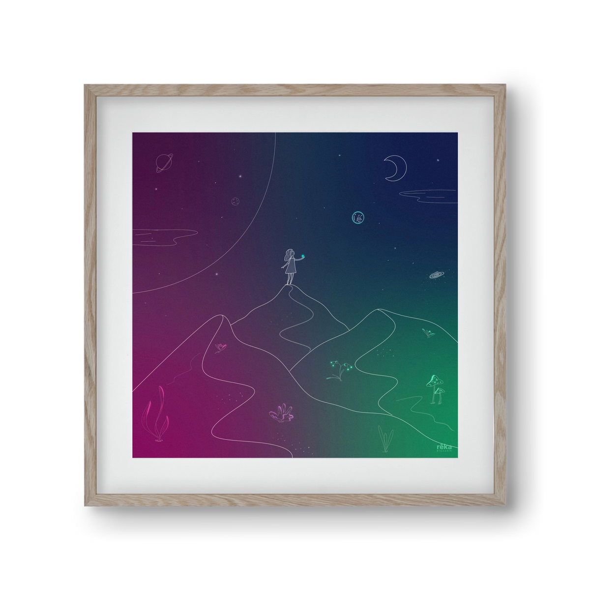 hello!, 30x30 cm (20x20 cm), Tölgy keret, paszpartuval