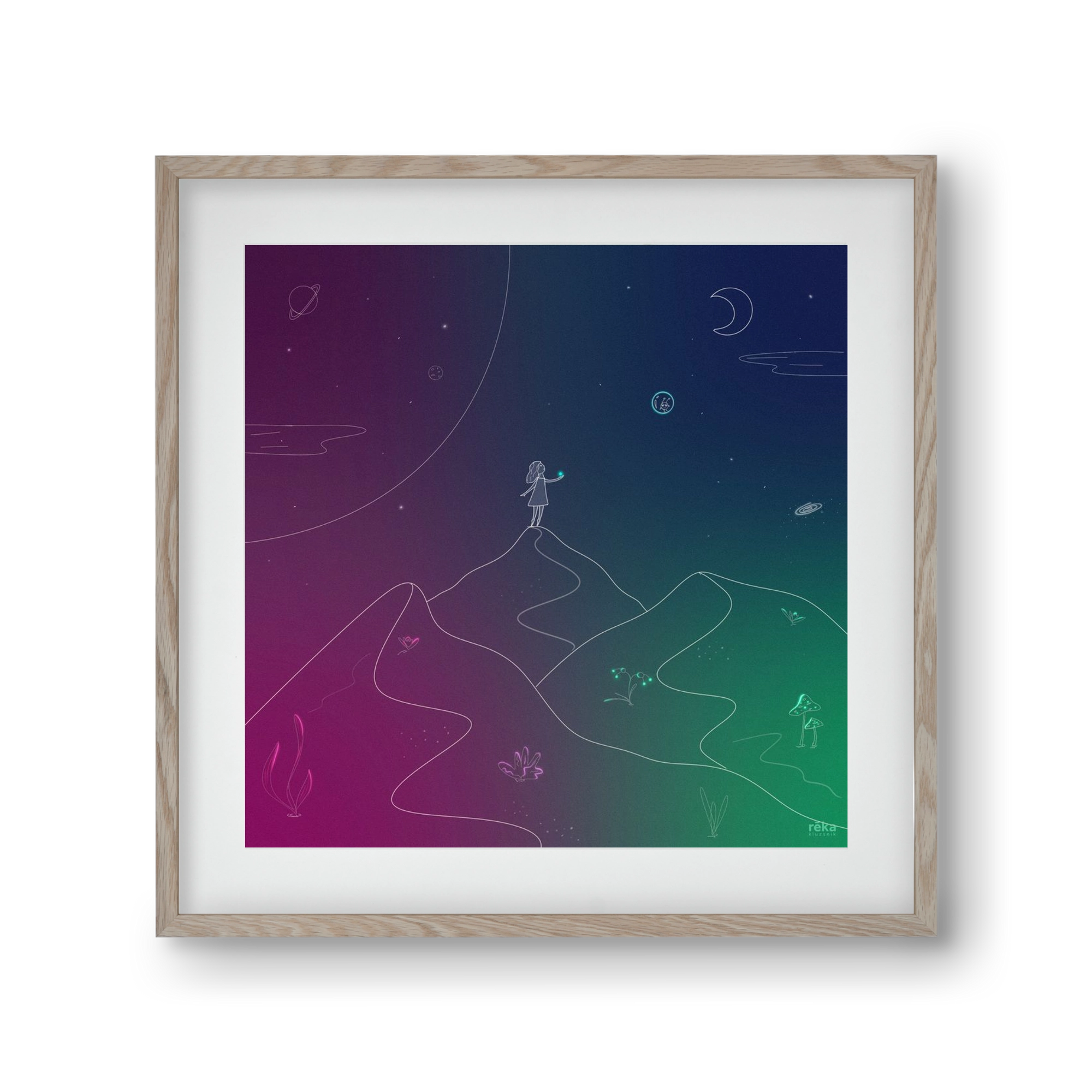 hello!, 30x30 cm (20x20 cm), Tölgy keret, paszpartuval