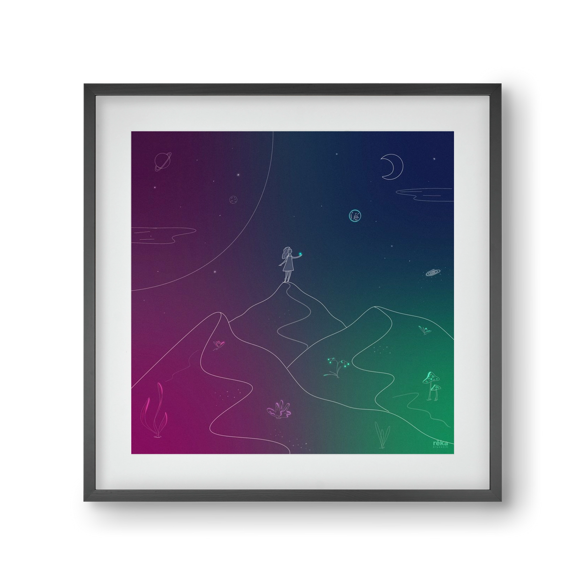 hello!, 30x30 cm (20x20 cm), Fekete keret, paszpartuval