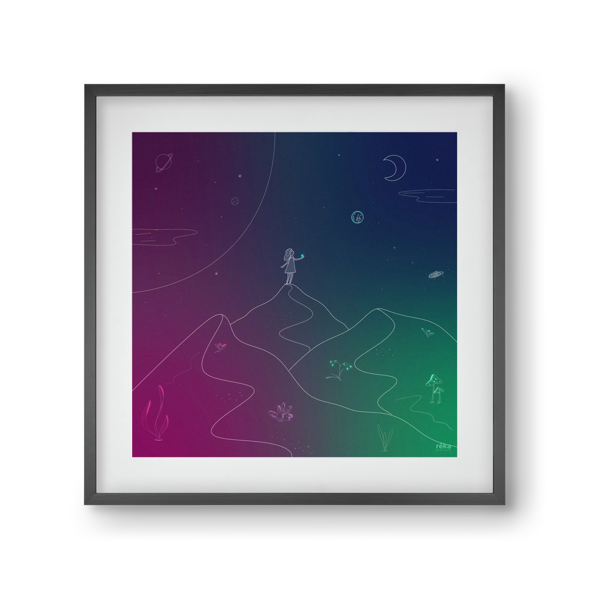 hello!, 30x30 cm (20x20 cm), Fekete keret, paszpartuval