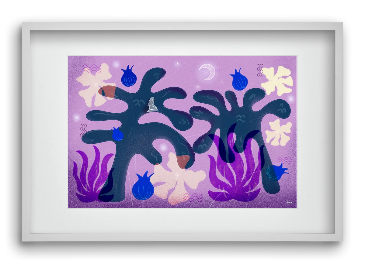 night spirit, 60x40 cm (45x30 cm), Fehér keret, paszpartuval