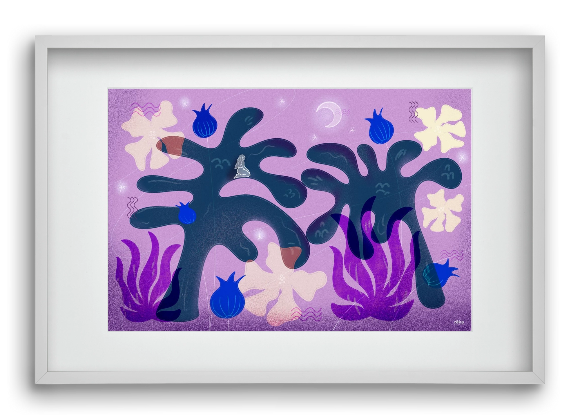 night spirit, 60x40 cm (45x30 cm), Fehér keret, paszpartuval