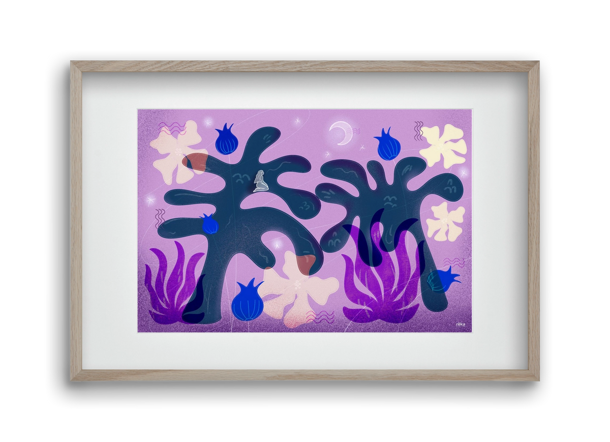 night spirit, 45x30 cm (30x20 cm), Tölgy keret, paszpartuval